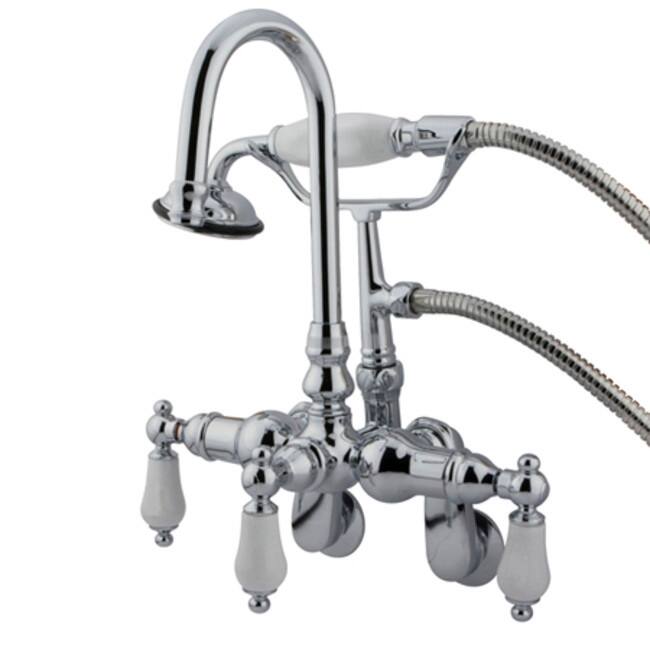 Kingston Brass Vintage Wall Mounted Clawfoot Tub Filler with Personal - Polished Chrome