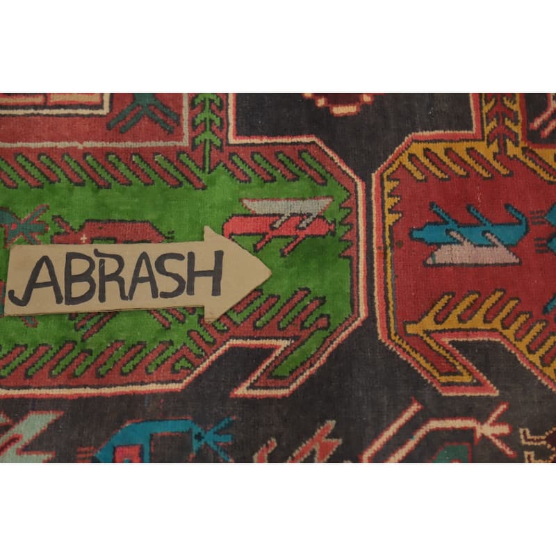 Hand Knotted Oriental 100% Wool Carpet Traditional Tribal Greys & Charcoal Ardebil Runner Rug - 9' 8'' X 4' 4''