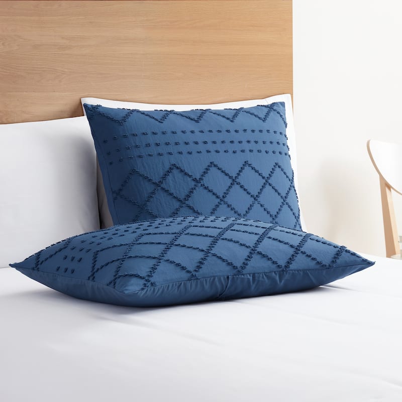 Nestl Boho Tufted Embroidery Double Brushed Duvet Cover with Button Closure