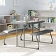 preview thumbnail 1 of 46, Indoor/Outdoor Commercial Grade Kids Folding Picnic Table with Benches - 37.5"D x 32.625"W x 21.5"H Gray