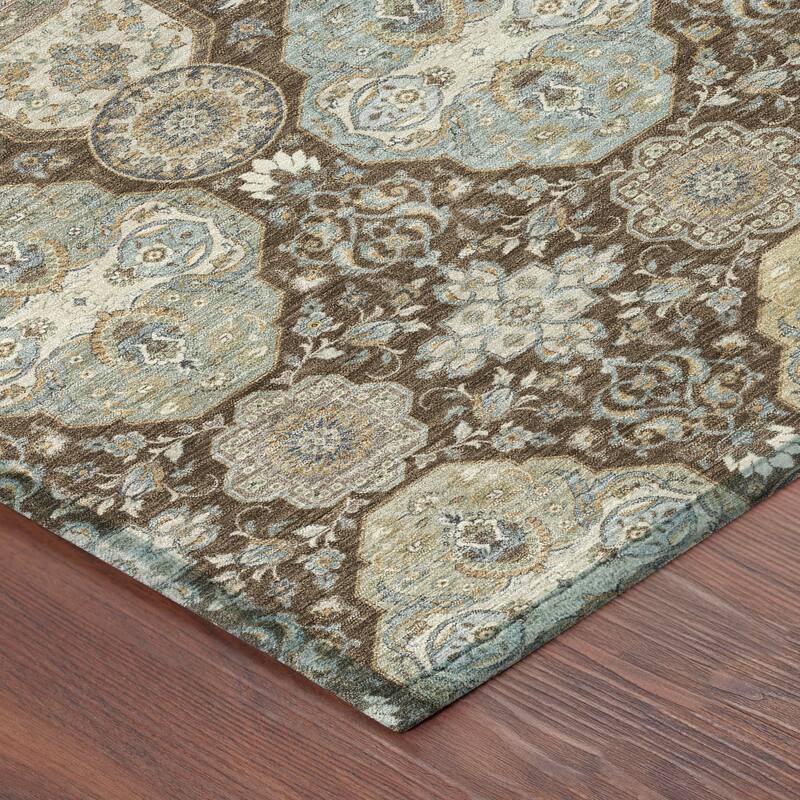 Machine Washable Indoor/ Outdoor Traditional Tracey Chantille Rug