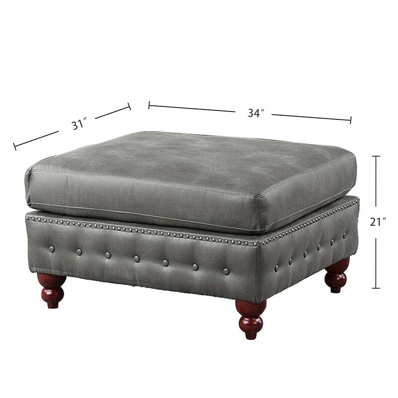 PU Ottoman with Button Tufted