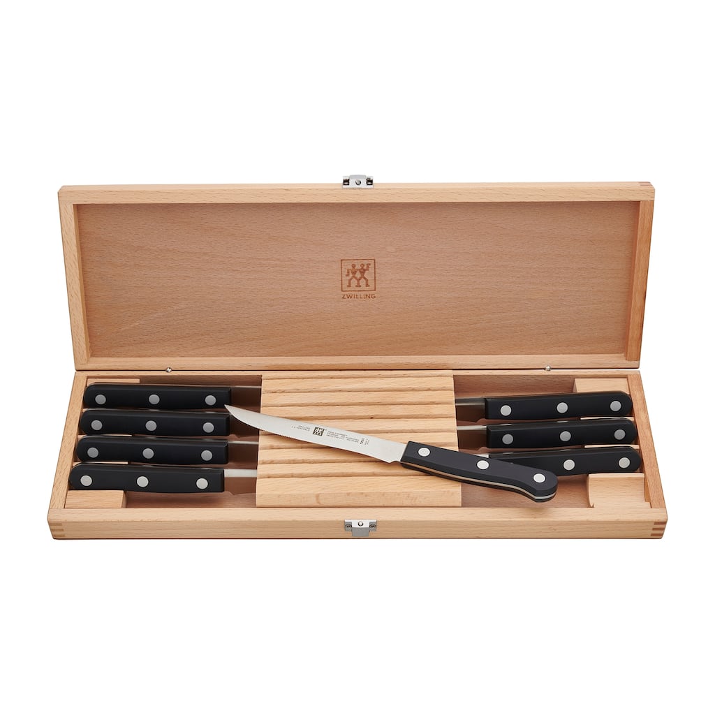ZWILLING TWIN Gourmet Classic 8-pc Steak Knife Set with Wood Case - Stainless Steel