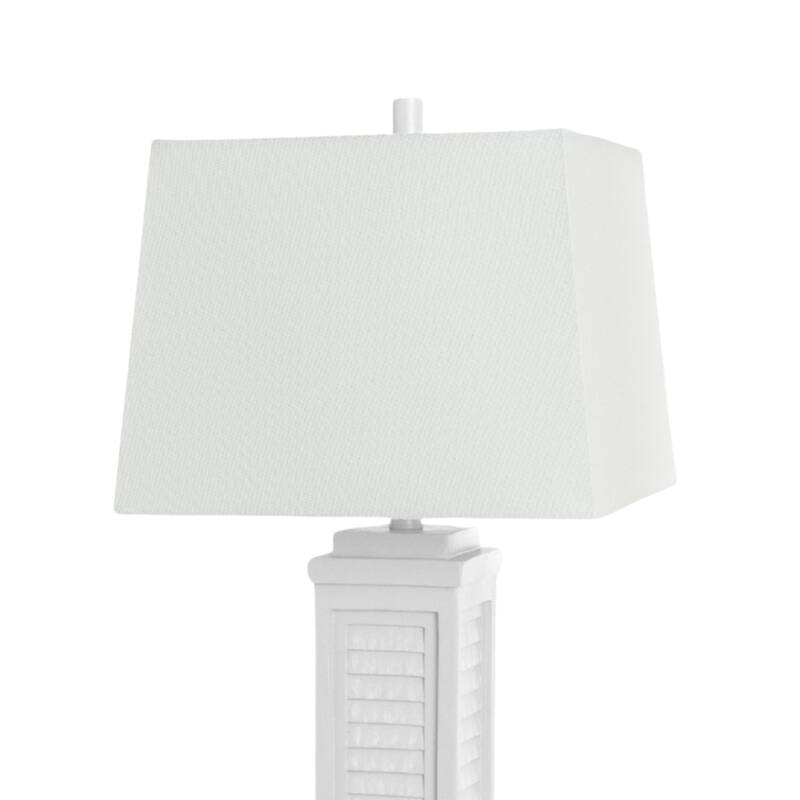 Set of 2 Coastal Table Lamps with USB Port and White Polyresin Base and Fabric Shade 3-Way Switch - 32”H x 5.5”W x 5.5”D