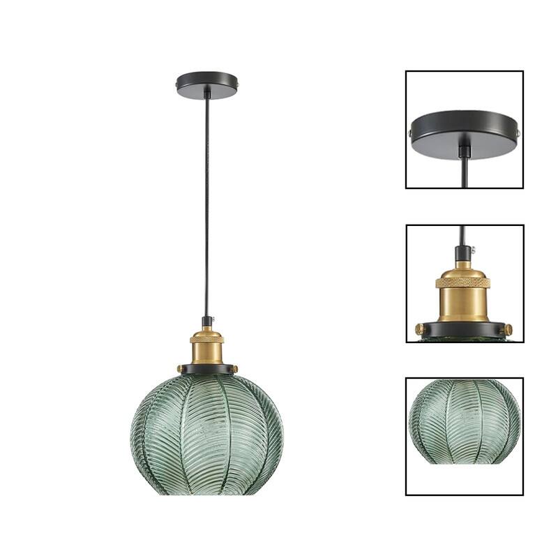 2 Light bulbs light green kitchen lights aluminum, glass, iron, metal pendant light
