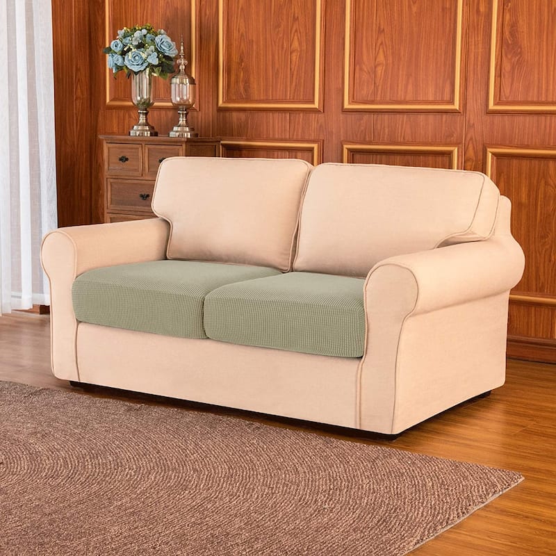 Subrtex 2-Piece Stretch Separate Sofa Cushion Cover Elastic Slipcover - Sand