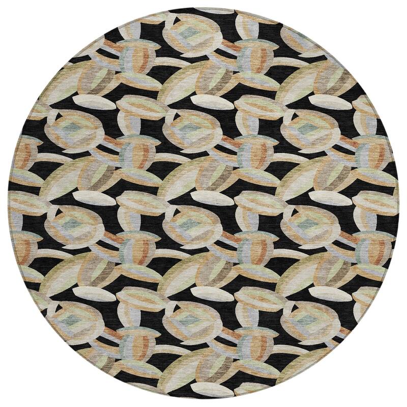 Machine Washable Indoor/ Outdoor Modern Heli Chantille Rug