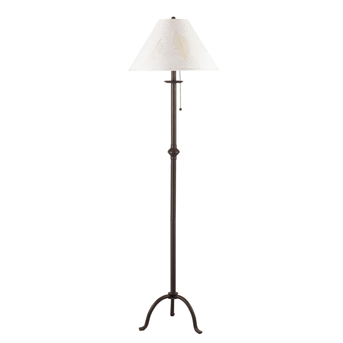 Mission Style Black Metal Floor Lamp with White Empire Paper Shade 57 Inch Height, E26 Socket - 16