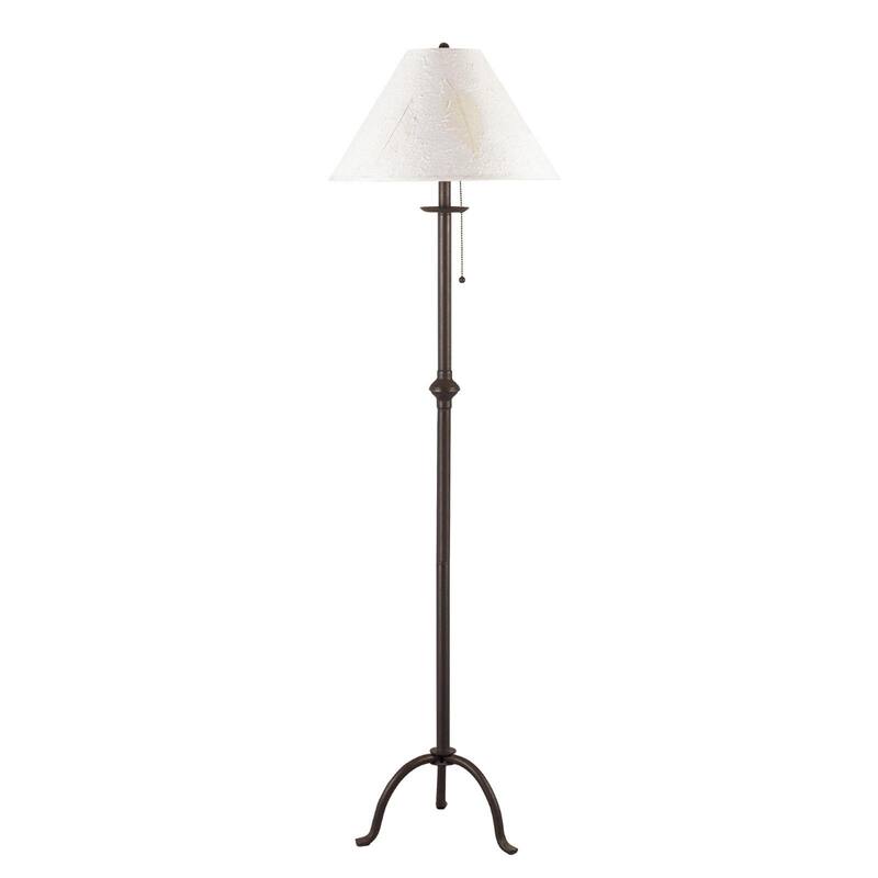 57" Black Traditional Shaped Floor Lamp With White Empire Shade - 16" x 16" x 57"