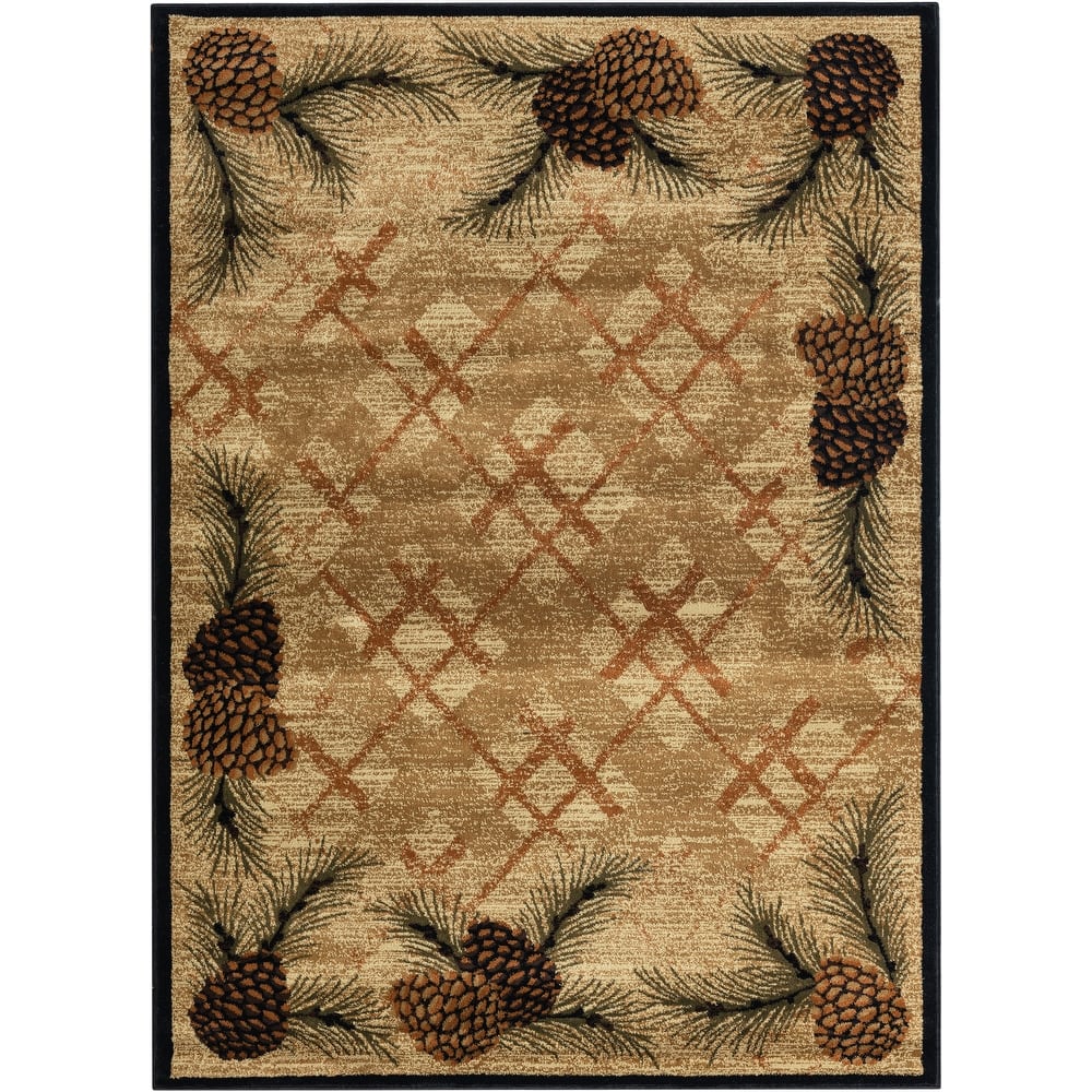 Sunset Valley Spruce Pine Antique Lodge Area Rug