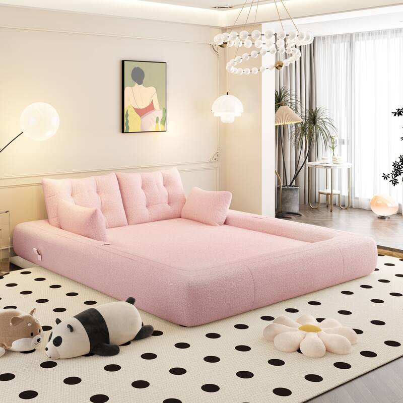 78.7" Human Dog Bed, Lazy Sofa Couch, 3-in-1 Foldable Sofa Bed
