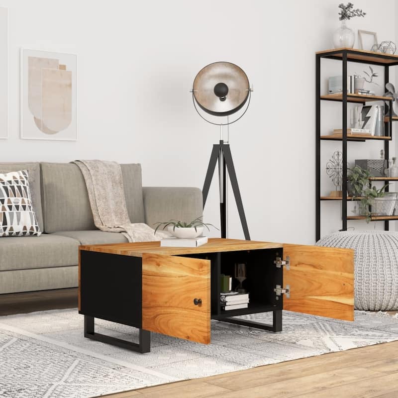 vidaXL Coffee Table 31.5"x19.7"x15.7" Solid Wood Mango&Engineered Wood