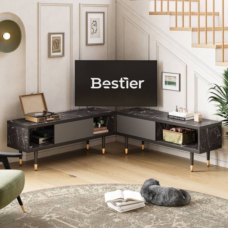 Modern TV Stand up to for 85 inch TVs Entertainment Center with Storage - 80 inch
