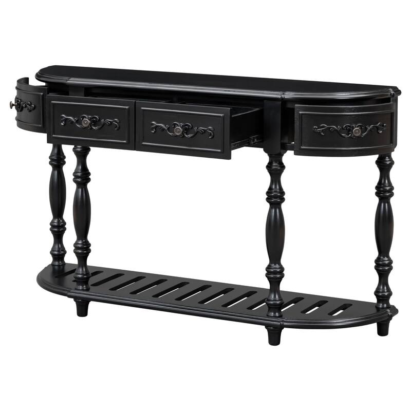 Vintage Carved, Roman Legs Combined Entry Table