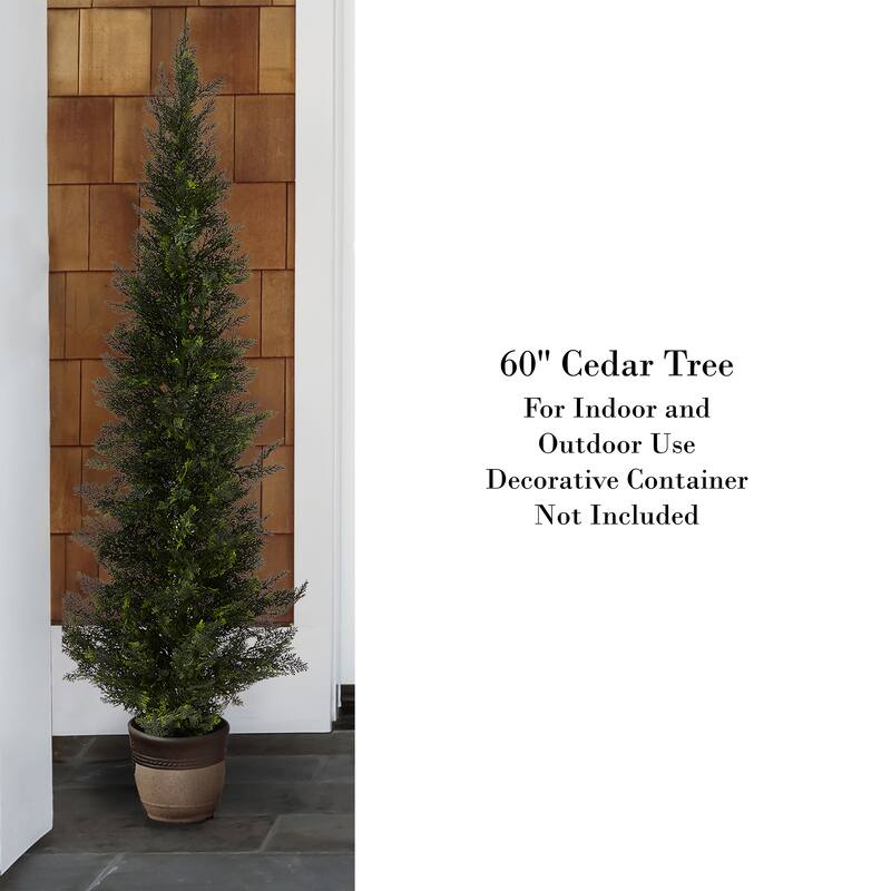 5-Foot Potted Artificial Cedar Topiary Trees