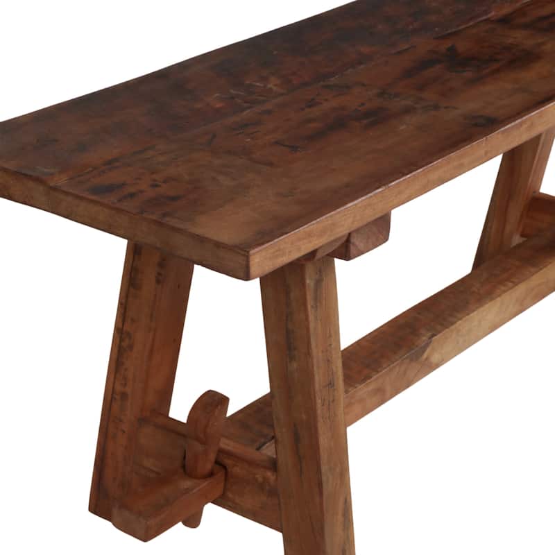 Solid Wood Bench with Natural Finish Accent Seating - 48" Brown