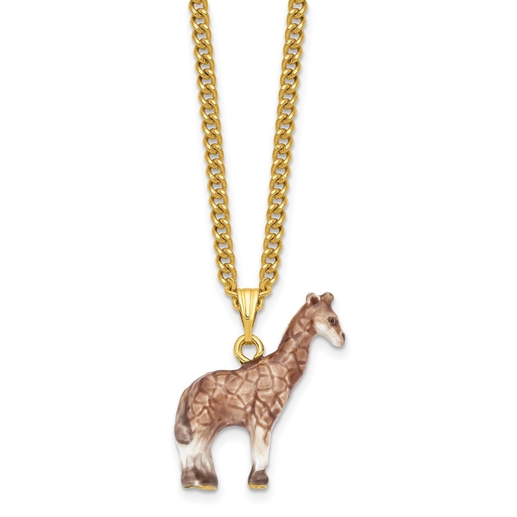 Curata Pewter Crystals Gold-Tone Enameled Gail Brown White Giraffe Trinket  Box on 18 Inch Necklace Bed Bath  Beyond 36203559