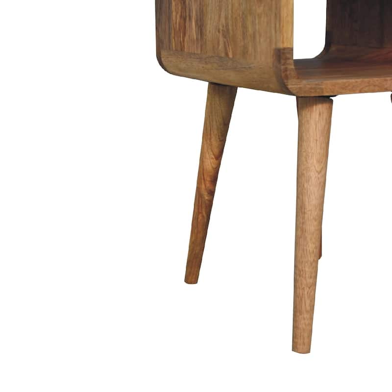Artisan Furniture Solid Wood Mini Oak-ish Curve Lower Nightstand