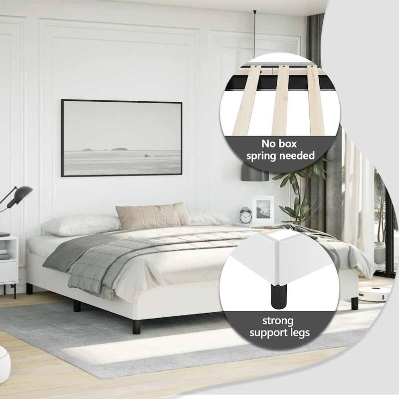 vidaXL Bed Frame, Faux Leather, No Mattress