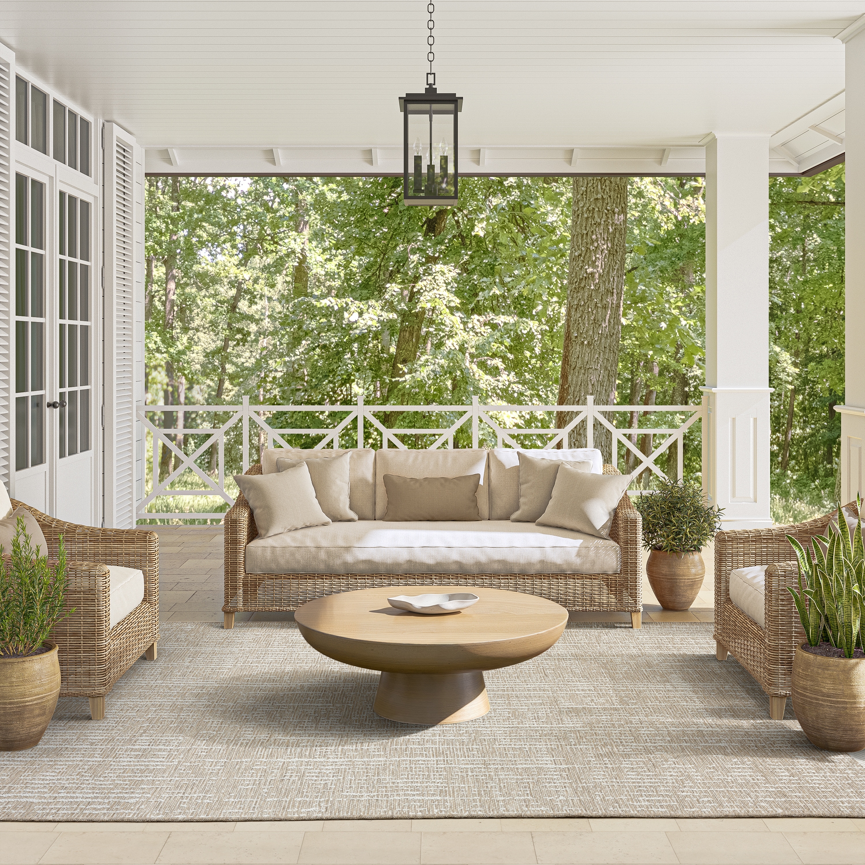 Abani OCE150A Light Brown Textured Weave Indoor/Outdoor Area Rug