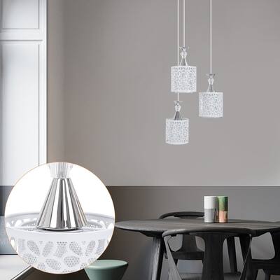 3Head Modern Petal Ceiling Light LED Pendant Lamp Dining Room Chandelier Fixture White