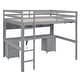 preview thumbnail 12 of 16, Full Size Loft Bed with Desk, Cabinets, Drawers and Bedside Tray, White