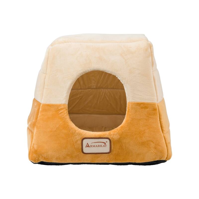 2-In-1 Cat Bed Cave Shape And Cuddle Pet Bed - 14"L x 14"W x 15"H