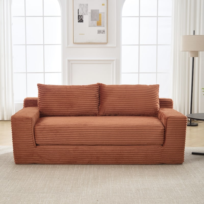 Sofa 70-in Casual Orange 2 -seater Loveseat - 8' x 10' - Orange