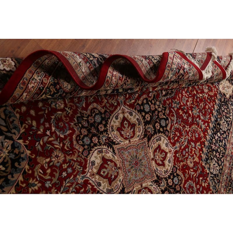 Vegetable Dye Kashan Indian Area Rug Handmade Wool Carpet - 8'2"x 11'5"
