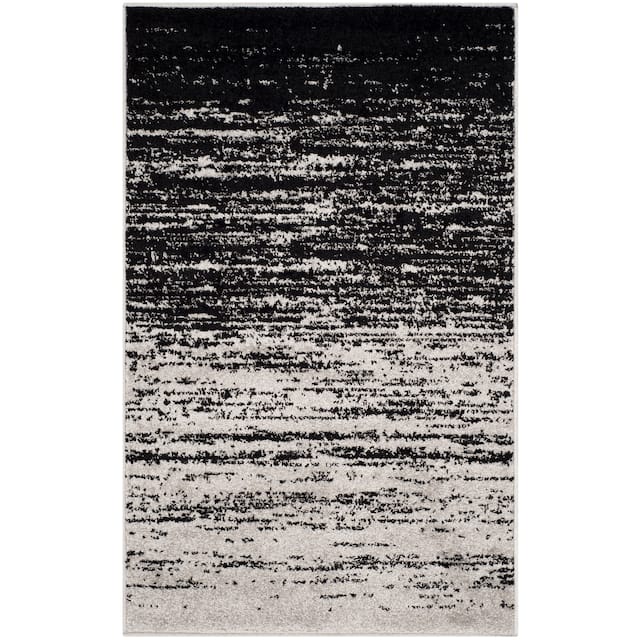 SAFAVIEH Adirondack Vera Modern Ombre Distressed Stripe Area Rug - 2'6" x 4' - Silver/Black