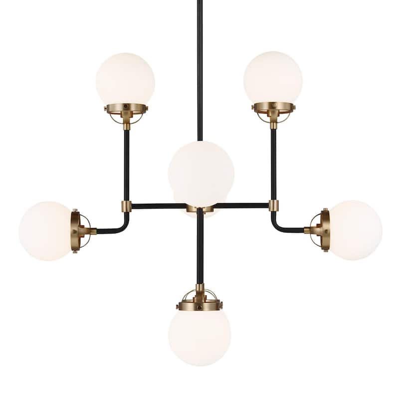 Bellevue Orne 8 Light 32" Wide Abstract Chandelier - Satin Brass