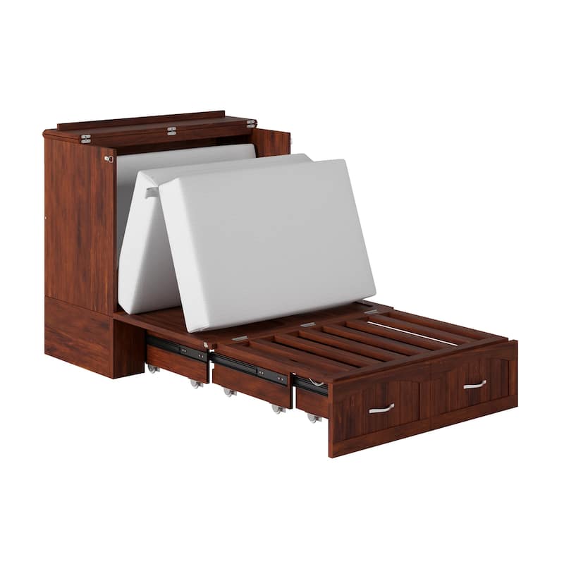 Southampton Murphy Bed Chest with Mattress & Built-In Charger
