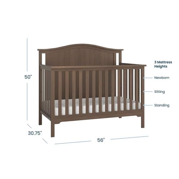 dimension image slide 1 of 3, Child Craft Hampton Arch Top 4-in-1 Convertible Crib