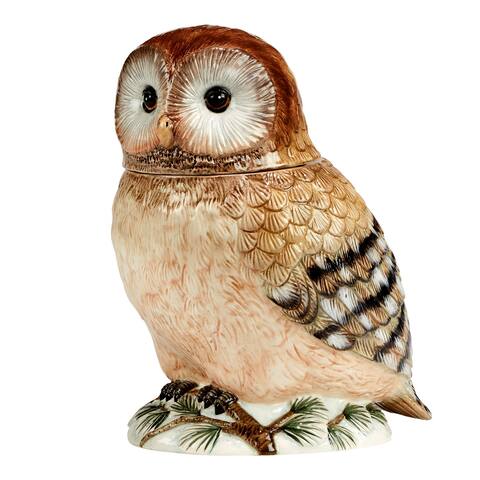 Certified International Winter's Walk 3-D Owl Cookie Jar, 88 oz.