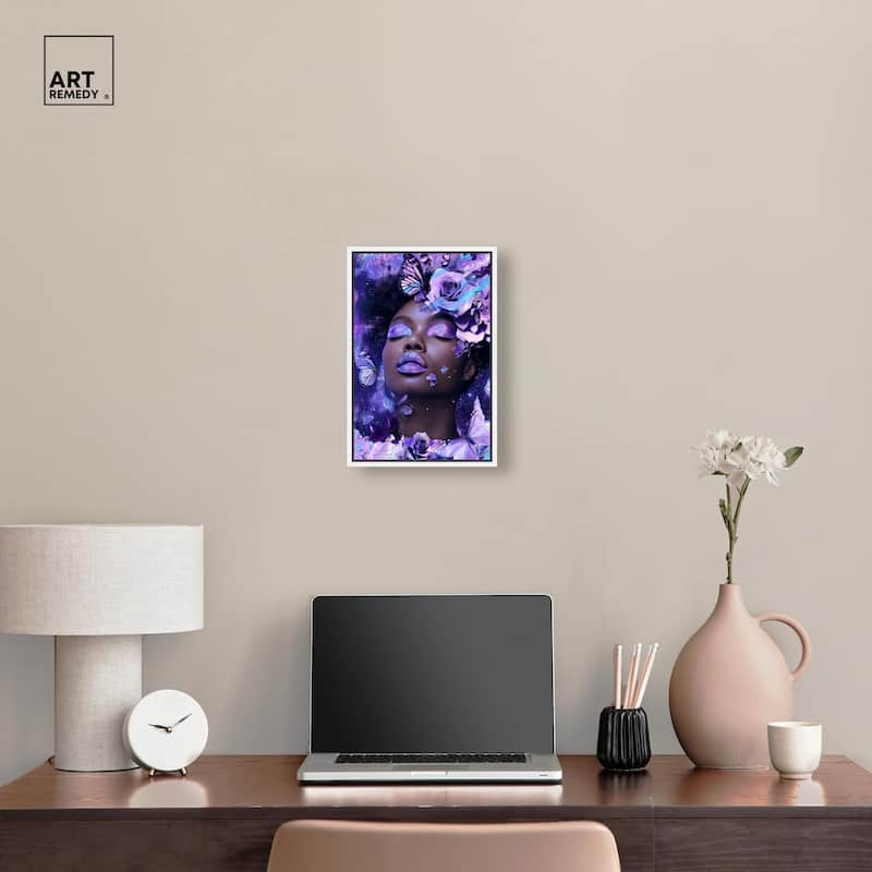 A Glistening Neon Woman Canvas by Art Remedy
