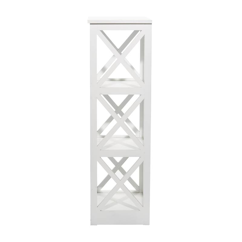White Wooden 4 Shelves Shelving Unit