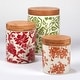 preview thumbnail 2 of 5, Certified International Damask Floral 3-piece Canisters with Bamboo Lids