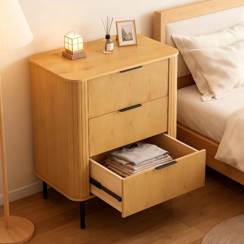 Modern 3 Drawers Wood Chest Storage Cabinet