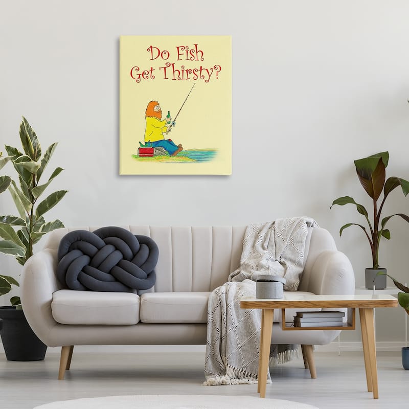 Stupell Do Fish Get Thirsty Humor Canvas Wall Art Design By Roger Straub