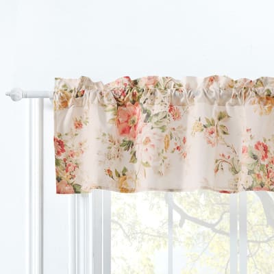 Greenland Home Fashions Grace Extra Wide Farmhouse Floral Window Valance