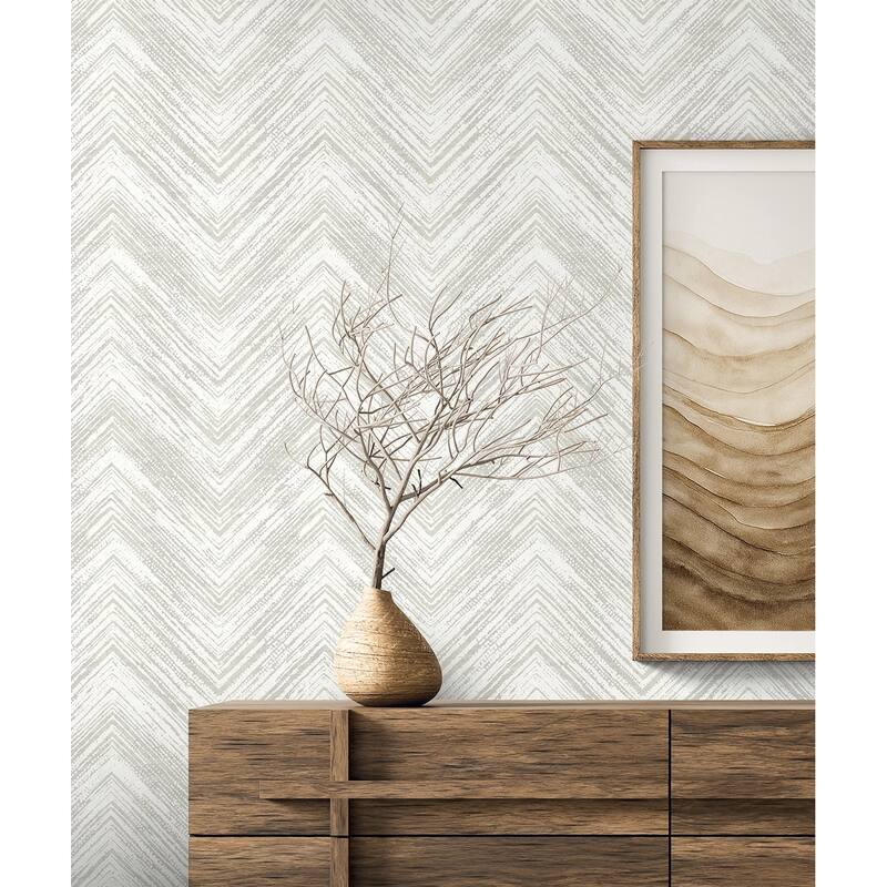 Seabrook Designs Elisiana Chevron Non-Woven Unpasted Wallpaper