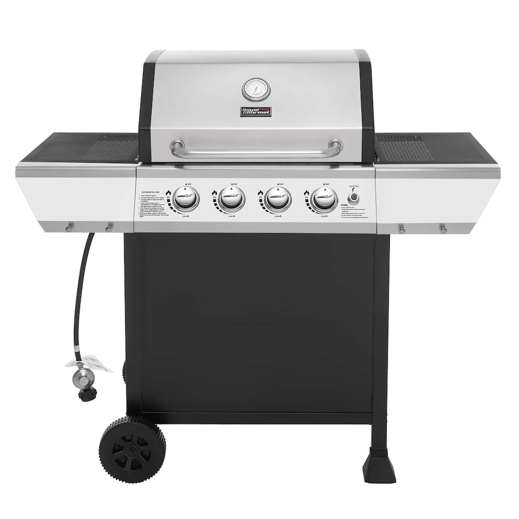 Royal Gourmet 4-Burner Gas Grill with Stainless Steel Upper Lid