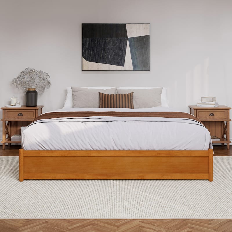 Barcelona Panel Platform Bed with Twin XL Trundle