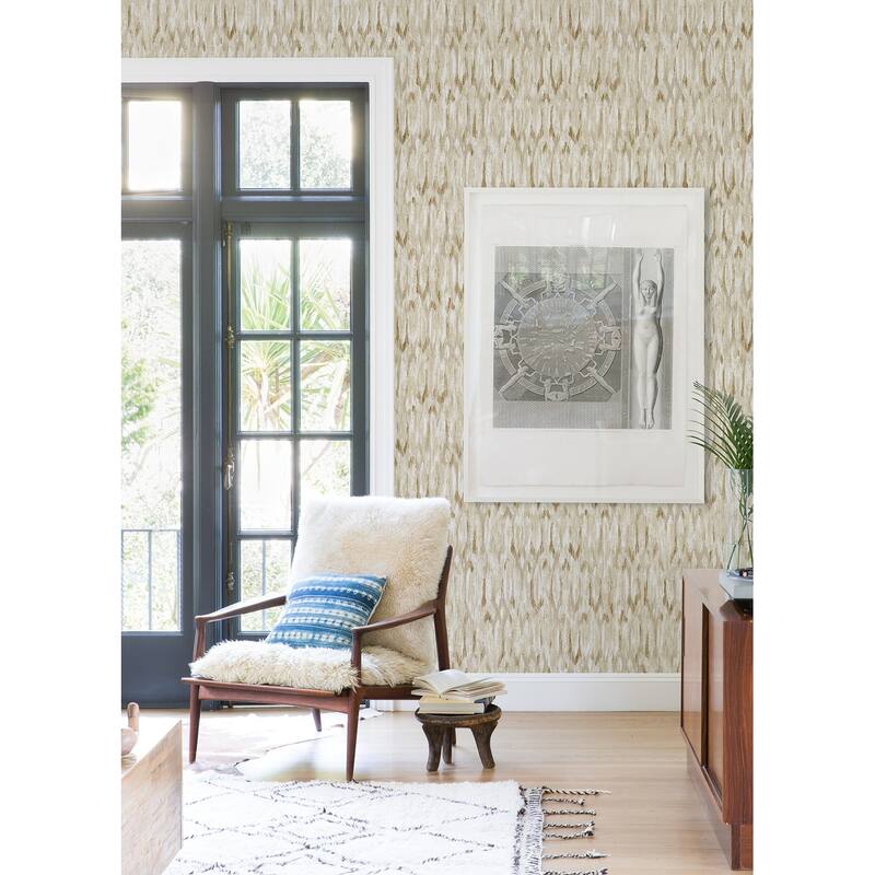 A-Street Prints Kintana Gold Abstract Trellis Wallpaper