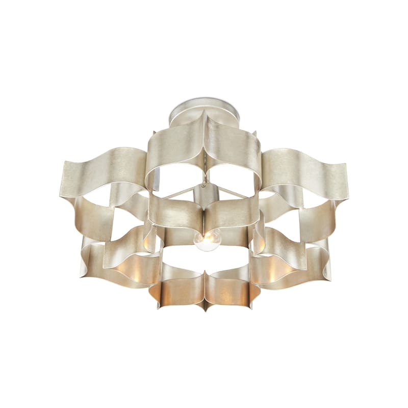 Currey & Company Grand Lotus Small Sliver Chandelier - 11"h x 20.25"dia