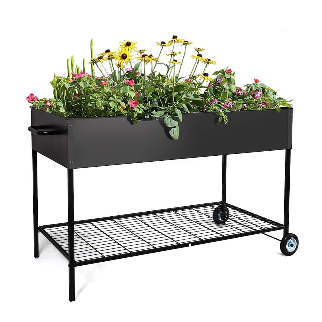 Metal Raised Garden Beds with Legs, Elevated Planter Boxes Outdoor Raised for Gardening, Large Planter Box, 50 * 26 * 31 INCH