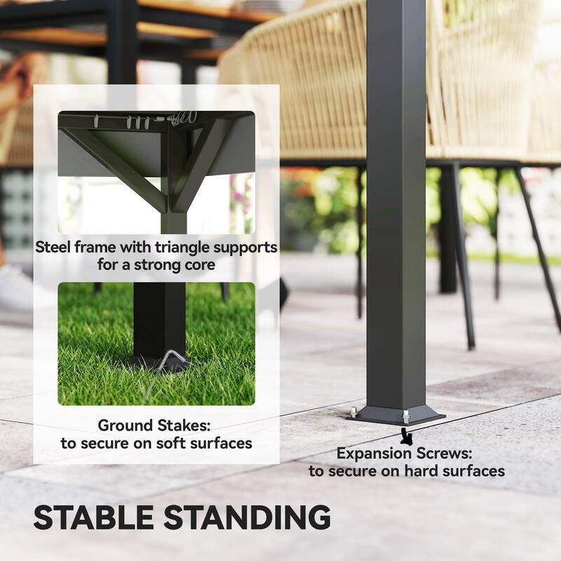 Outsunny 10' x 12' Outdoor Patio Gazebo, Soft Top Gazebo Canopy Shelter with Double Roof, Curtains, Netting, Steel Frame