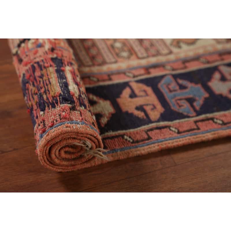 Striped Geometric Kilim Persian Accent Rug Handmade Wool Carpet - 3'3"x 4'8"