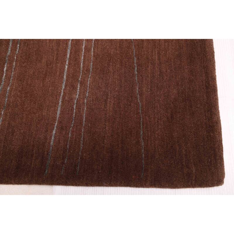 ECARPETGALLERY Hand-knotted Opulence Dark Brown Silk, Wool Rug - 8'1 x 10'0