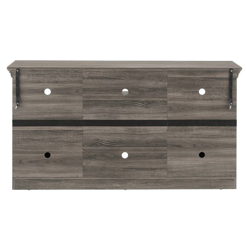 Farmhouse TV Stand, 2-Door Cabinet Media Stand with Barn Design and Open Shelving, for Living Room, Grey